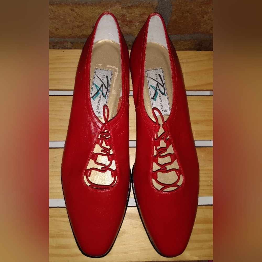 🗼Ros Hommerson 10N Fine Leather Shoes Slip-On’s with Crafted Lace Up. .75" Heel